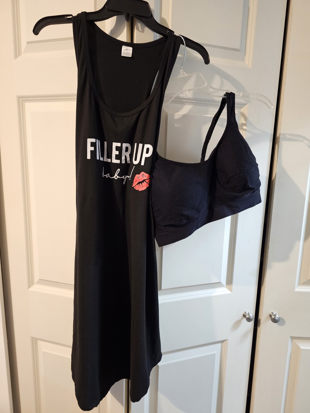 FILLERUP Baby! Black Sleep Tank Dress  with Shapermint  Black Wireless Bra 4 Xl